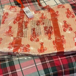 Vera Bradley Lobster Print Tote - Orange and Cream